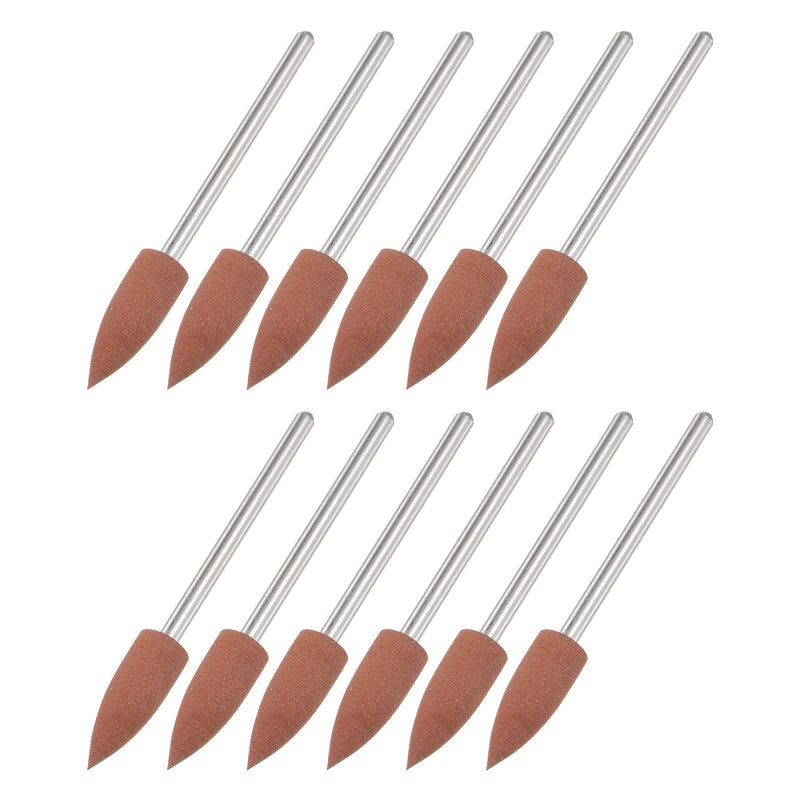 sourcing map Pack of 12 Sanding Pins 6 mm, Grit 80 Grinding Attachment | Pointed Handle Diameter 2.35 mm Professional Polishing Accessories for Grinding, Polishing, Cordless Screwdriver, Brown