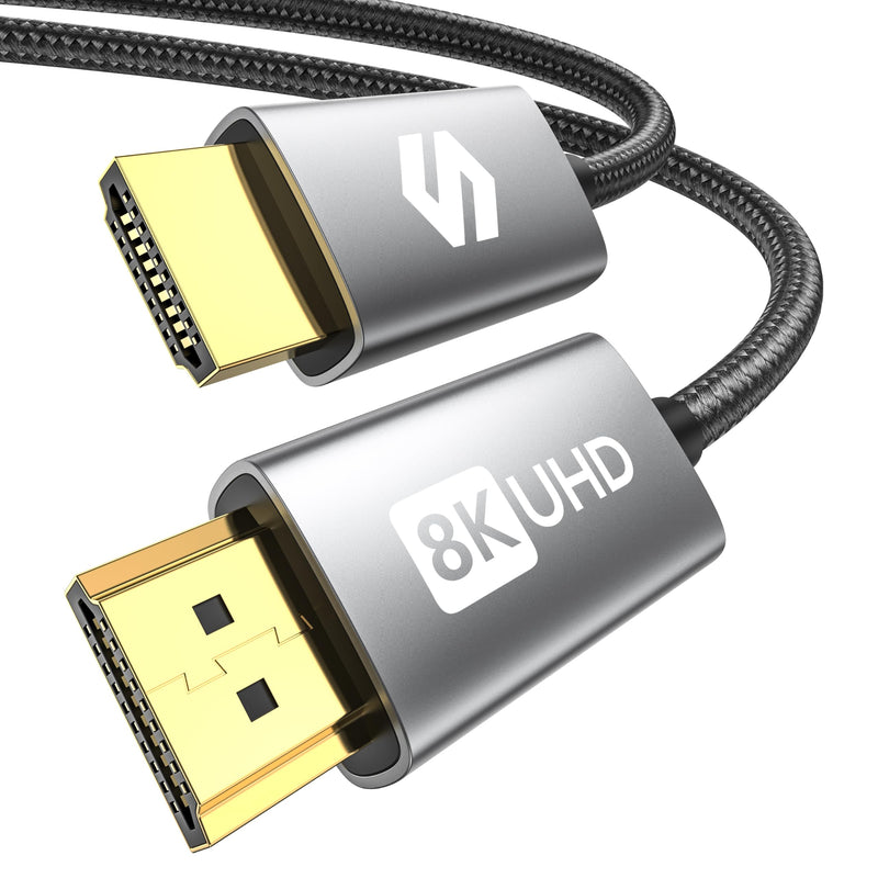 Silkland 8K HDMI 2.1 cable, HDMI eARC cable for soundbar 48Gbps, PS5 HDMI cable 4K@120Hz, 2K@240Hz/144Hz, 8K@60Hz, Dynamic HDR, Dolby Atmos, HDCP 2.2/2.3 for Fire TV, HDTV, Xbox Series X /S, 2m