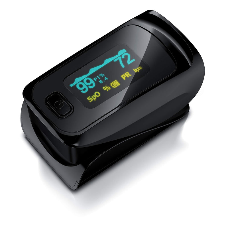 CSL-Computer Medicinalis - finger pulse oximeter, pulse oximeter, measurement of oxygen saturation (SPO₂), heart rate (pulse) and perfusion index (PI), painless application C: Black