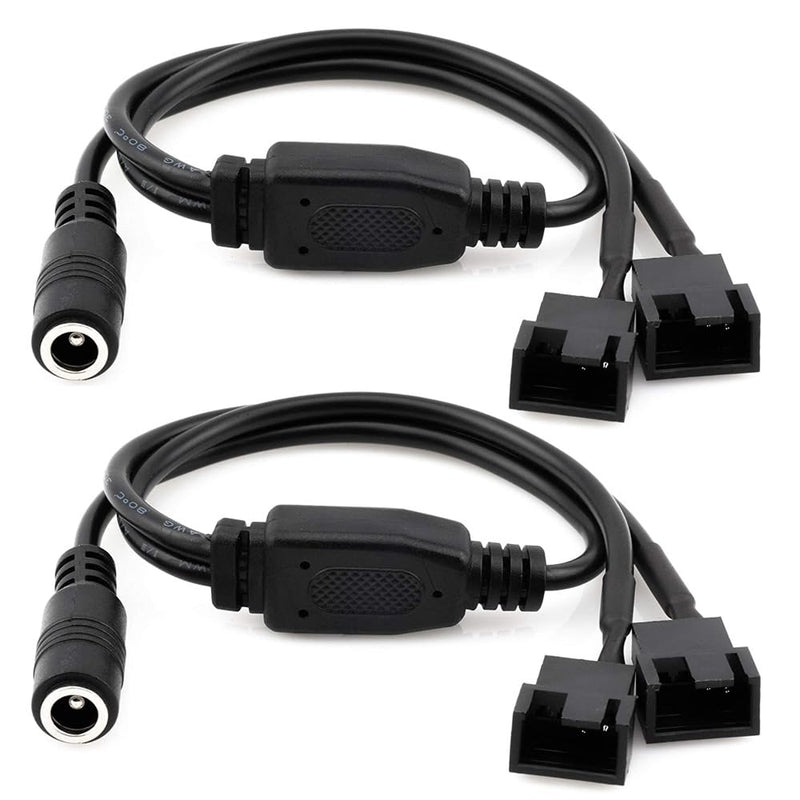 Formed 2 pieces DC power adapter plug to two 3 pin and 4 pin PC fan power adapter cable, DC5521 to 4 pin cable DC5521 to 4 pin cable