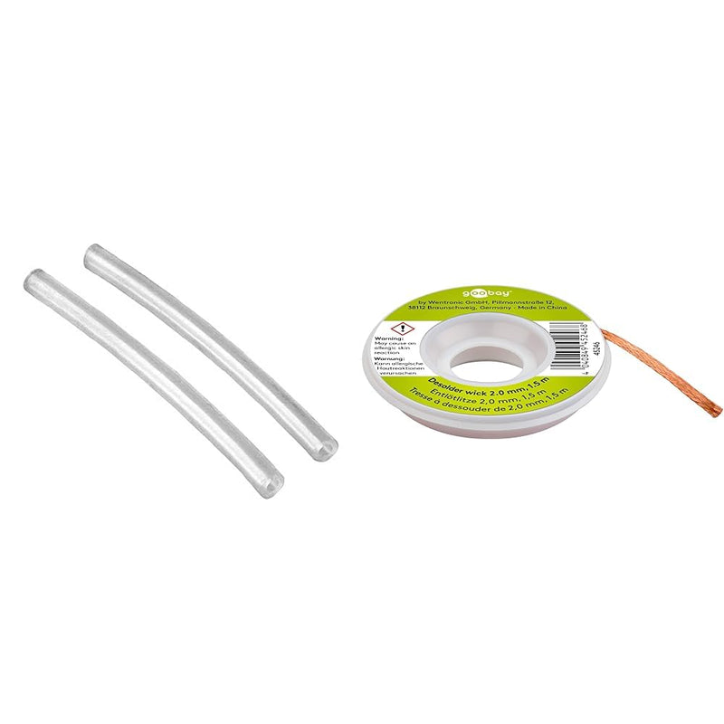 Two replacement silicone nozzles for SS-02 Solder Sucker Pump. Ingenieur ss-16 & Goobay 45246 desoldering braid 2 mm pure copper desoldering wire for solder removal at soldering points. Desoldering bundle with desoldering braid
