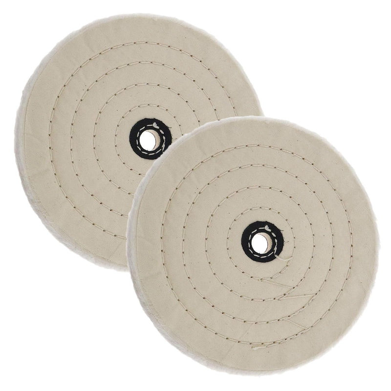 Polishing disc 150 mm, pack of 2 polishing attachments, cotton buffing disc, 50 layers of polishing discs with 12.7 mm axle hole for bench grinder, drill, jewelry, glass, metal, wood, polishing, white
