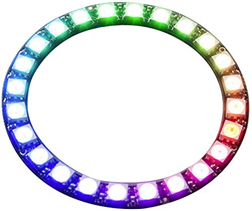 Fafeicy 2pcs 24-Bit WS2812 5050 RGB LED Ring Lamp Light with Integrated Drivers 5VDC, 7cm Inner Diameter, 8.5cm Outer Diameter (2)