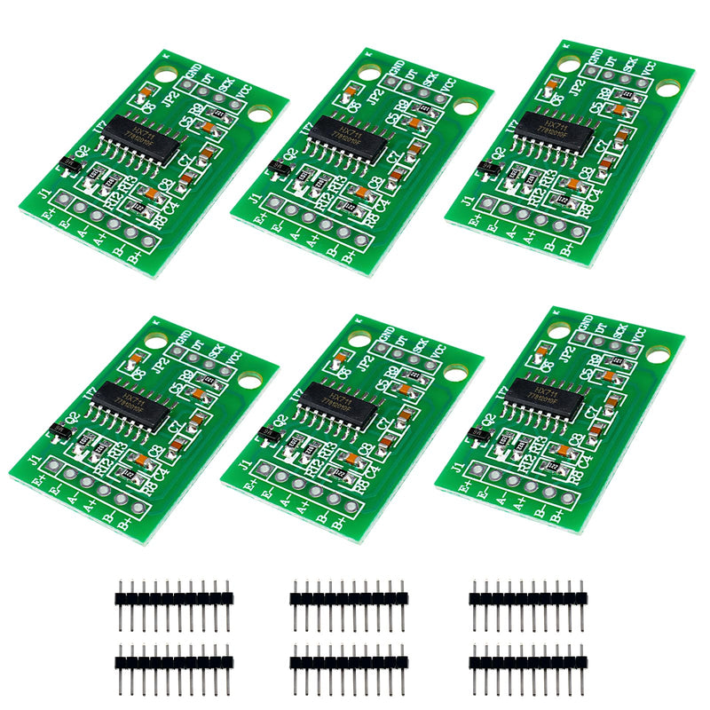 Heemol HX711 Load Cell Modules, Pressure Sensor Modules, 24-Bit Precision A/D Module for DIY 6pcs