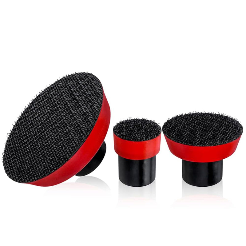 Mesee 3 pieces sanding plate polishing plate, M14 thread polishing pad adapter, sanding disc pad kit, Velcro sanding plate support plate for orbital sander, polisher, sanding pad - 1 inch/2 inch/3 inch
