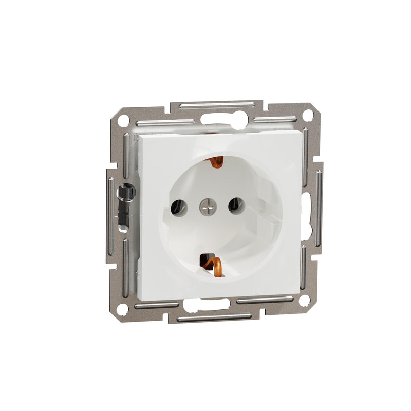 Schneider Electric Asfora EPH2970121D SCHUKO socket 16A, protective contact socket, screw terminals, flush-mounted socket, white standard single