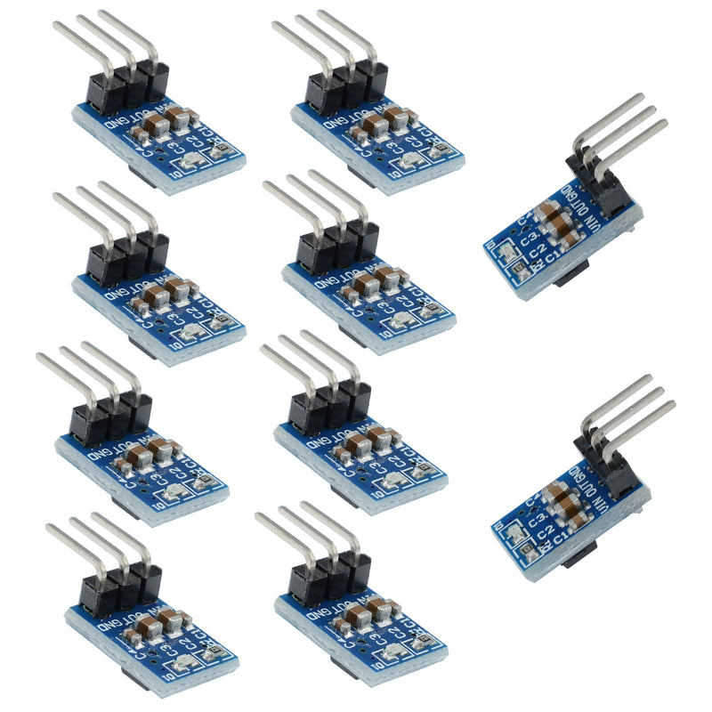 Heemol 10pcs DC Voltage Regulator Step Down Converter 4.75V-12V to 3.3V 800mA Adjusting the Power Supply Regulator of the Power Supply.