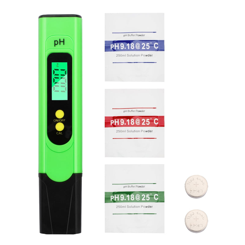 PH meter digital, 0-14 pH measuring range, 0.01 high accuracy, Aideepen pH water tester with LCD display backlight for water, aquarium, pond, pool, with calibration powder