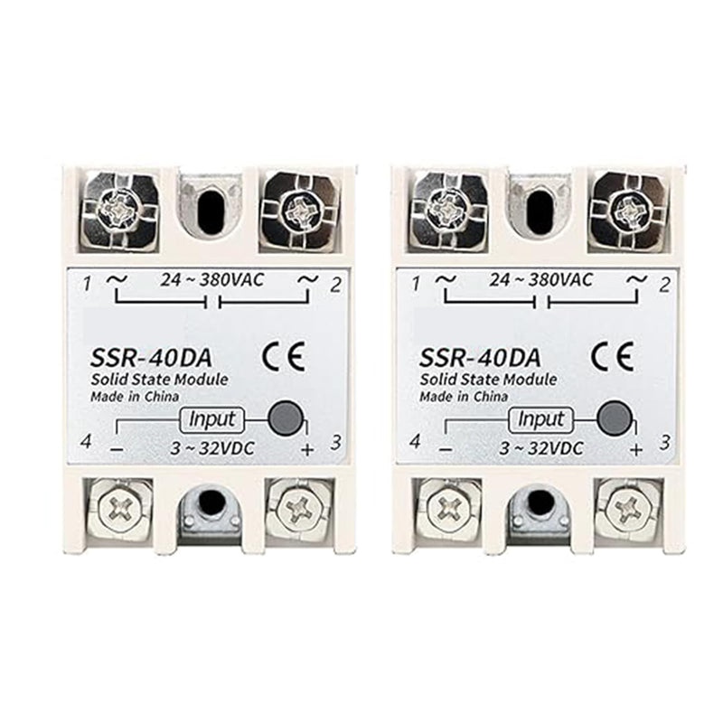 piecs SSR solid state relay solid state relay module SSR-40DA, solid state relay 3-32VDC output 24-380VAC 40A heat sink