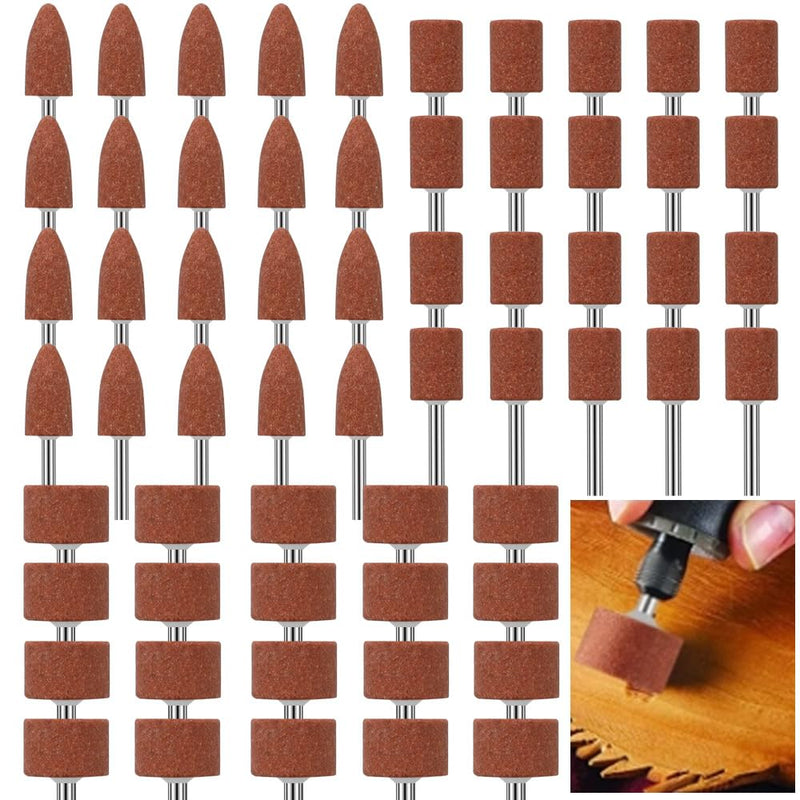 GOIYZTTR corundum grinding point set, 60 pieces grinding polishing head grinding attachments for 1/8" shaft for grinding, polishing and deburring