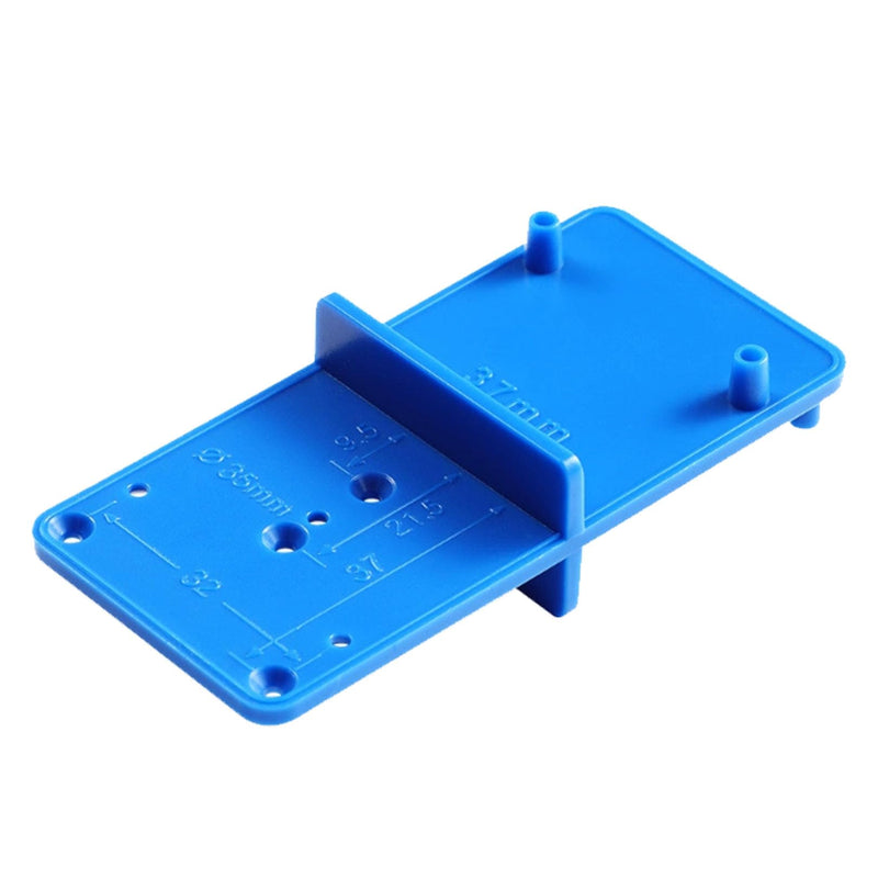 Drilling template - blue hole row template, plastic cup hinge template, pot hinge drilling template, cup hinge template for drilling aid cup hinges, mounting plates, marking template