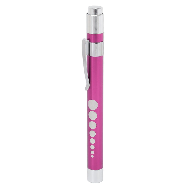 Pen Light with Pupillary Gauge, LED Penlight, Yellow Lighting, Concave Head, Aluminum Alloy, Medical Penlight with Pupil Gauge, for Ear, Nose, Throat (Purple) Purple