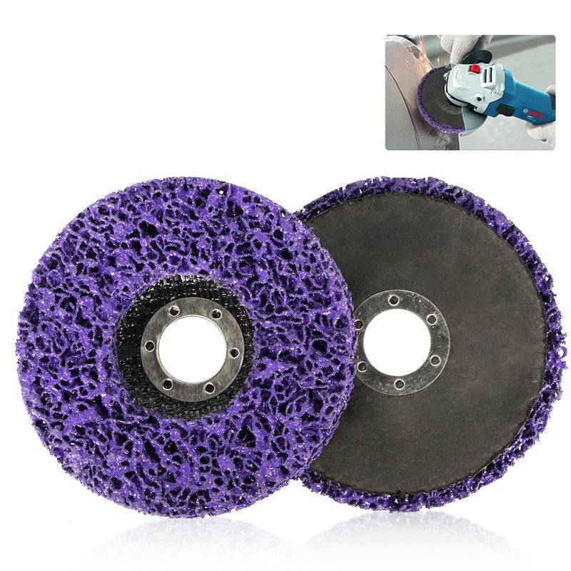 115 mm CSD disc sanding disc, 2 pieces cleaning disc, purple cleaning disc set, coarse cleaning disc, for rust removal, weld seams, remove paint, rust, oxidation