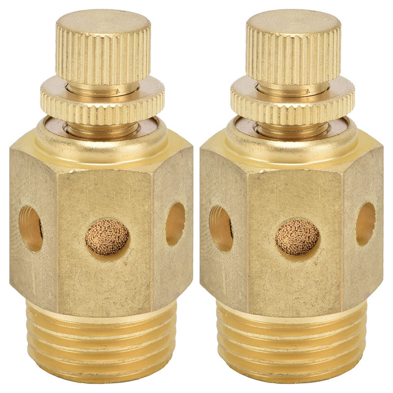 Pneumatic Silencer Brass Air Outlet Adjustable Throttle Silencer 1/2 Inch Good Resistance 30 DB Silencer 1/2 Inch Male Thread