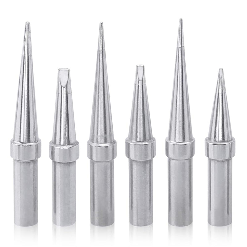 Mesee 6 piece soldering iron replacement soldering tips set, copper soldering tips, soldering tip, lead-free soldering iron kit, tip soldering tips, low temperature soldering iron tips for soldering station, welding, soldering
