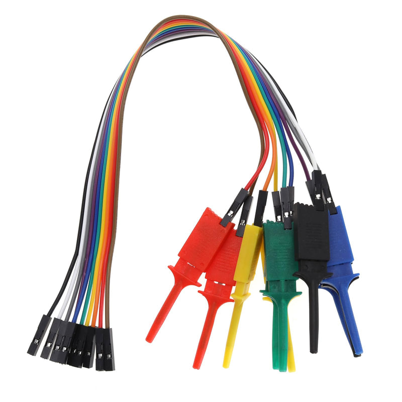 Create idea Pack of 10 Logic Analyzer Test Hook Clip Grabber Jumper Wires and Interface Pins SOIC IC Test Hook Clip for Precise Circuit Testing Power Supply Testing