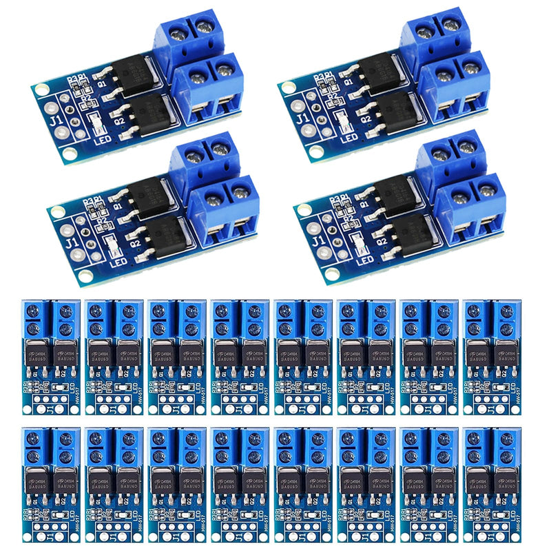 20 Pcs DC 5v-36v 400W FET Trigger Switch Drive Module Board Dual Mosfet Driver Module Dual High-Performance Switching Driver Module PWM Regulator Control Panel Driver Module for Ar-duino