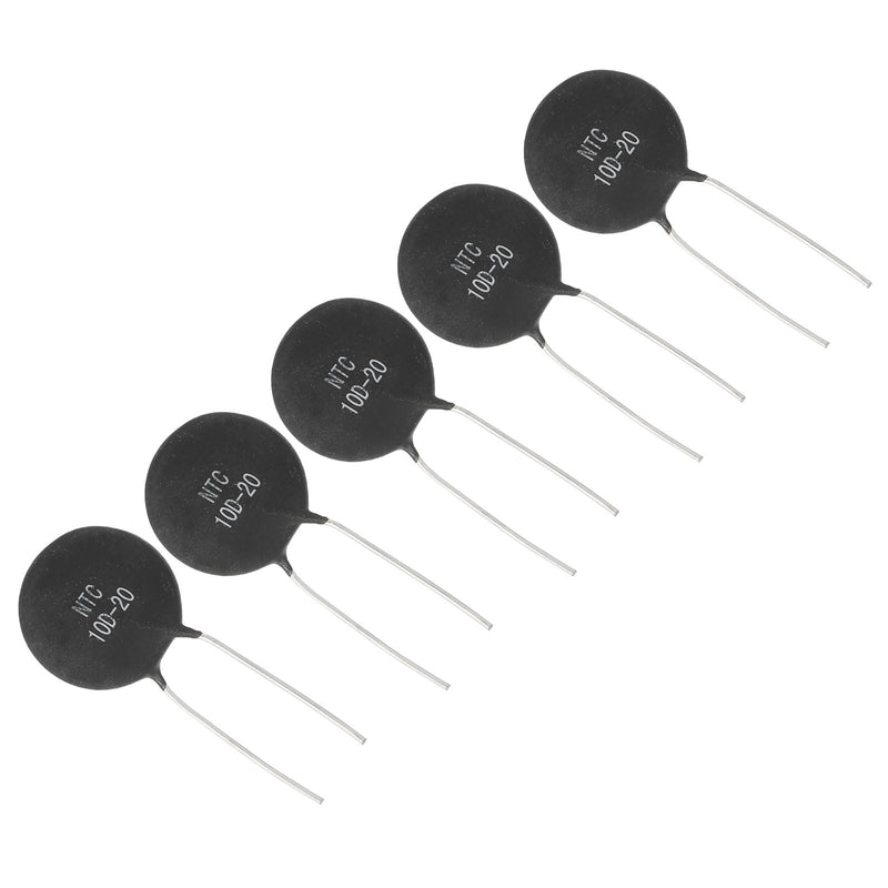 PATIKIL NTC Thermistors Resistors Pack of 5 10 Ohm NTC10D-20 Highly Sensitive Current Limiter Temperature Sensor for Measuring Temperature Black