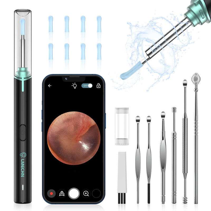 Earwax Remover Otoscope, LMECHN Endoscope Camera IP67 Waterproof, 1920P Wifi Ear Cleaner, Endoscope with 3.5 mm Lens and 6 LEDs for iPhone, iPad and Android Smartphones. (Black)