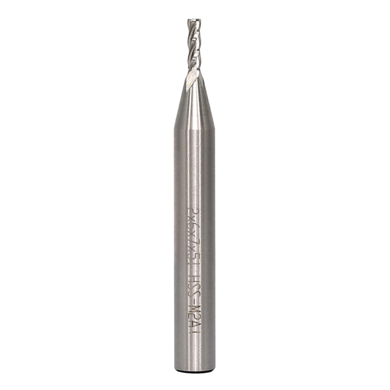 AKYLIN end mill, CNC milling cutter, 6 mm, shank diameter 2 mm, 4-flute end mill, metal, HSS spiral milling cutter for aluminum, wood, etc. 6x2x7mm HSS spiral cutter