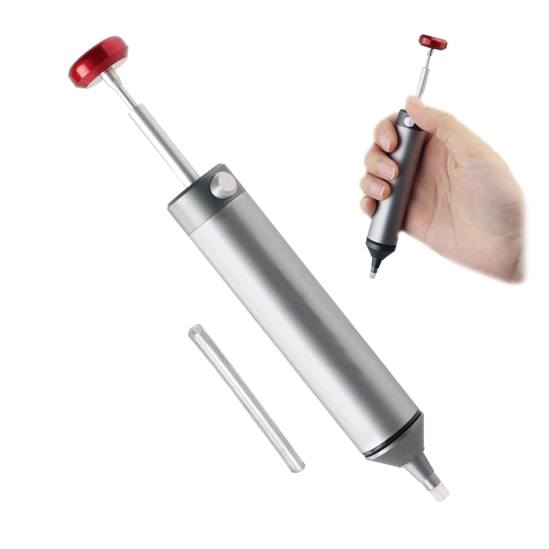Desoldering pump, desoldering tool, super suction solder sucker, solder sucker vacuum solder remover tool, desoldering vacuum, with 1 silicone nozzle desoldering suction pump