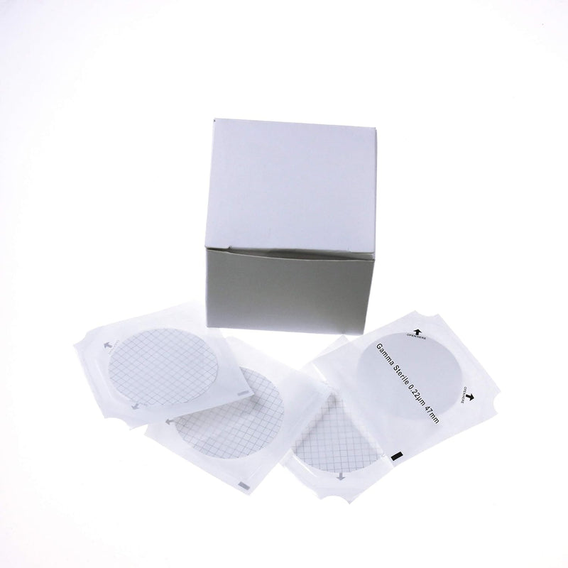 ALWSCI Pack of 100 MCE membrane filters, sterile MCE grid membrane filters, diameter: 47 mm, pore: 0.45um, individually packed pack 0.45um