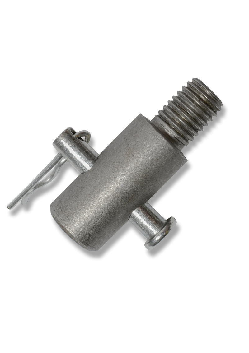 WERHE Adapter M14 for Earth Auger, Hardened Steel, with Quick Release Bolts | Compatible with agitator and concrete stirrer, ideal for fence posts and tree planting, cable and pipe laying, length 6 cm