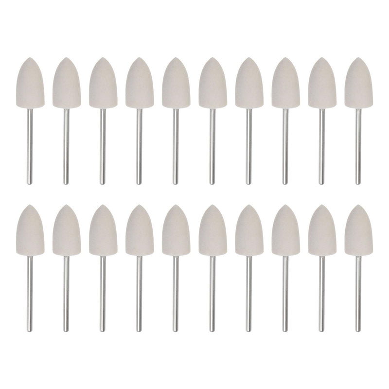 QUARKZMAN Pack of 20 Wool Felt Mounted Mandrel Points 10 mm Head 1/10 Inch Shank Conical Polishing Drill Burrs Felt Polishing Buffing Disc for Rotary Tool 10mm x 18mm
