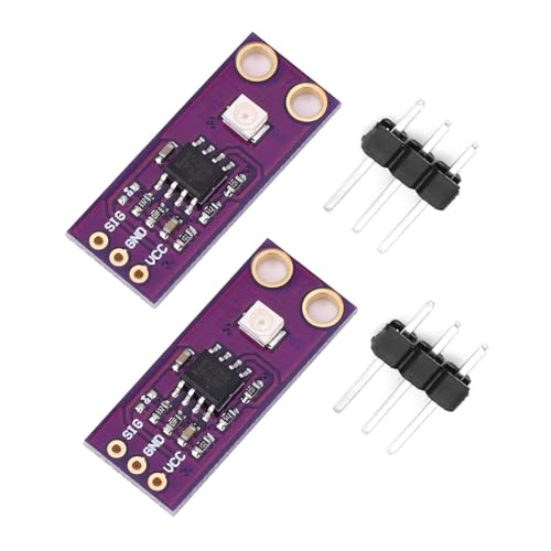 Hailege 2pcs GUVA-S12SD UV Light Sensor UV Sensor Module S12SD Light Sensor Wavelength Detection Range 240nm-370nm 130 Degree Wide Angle Detection