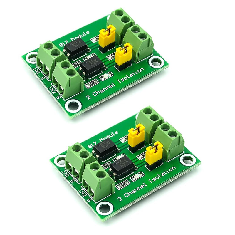 Hailege 2pcs PC817 2-Channel Optocoupler Insulation Module 817 Voltage Insulation Voltage Converter Module 3.6-30V Photoelectric Insulated Module (2/4/8 Channel Optional) 2 channels