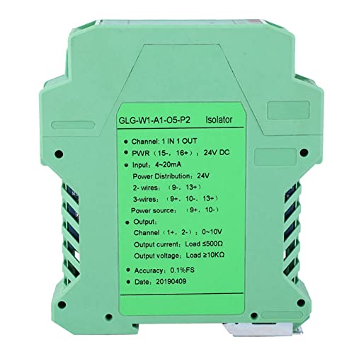 Transmitter 4-20 mA 0-10 V, DC Signal Conditioner, Measuring Transducer, Signal Converter, Current, Signal Isolator, Transmitter, One in One Output Configured, for Large (One Input and One Output One input and one output 4-20mA to 0-10V