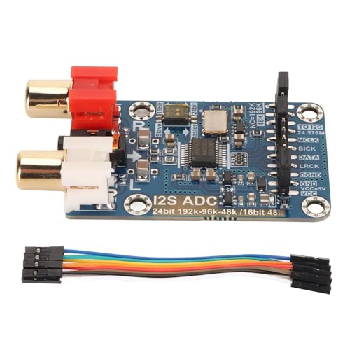 I2S ADCCapture Card Module, 24Bit 192k/96k Master Slave Mode, Analogue to I2S Signal, 3.5 mm Input, 6dB Gain