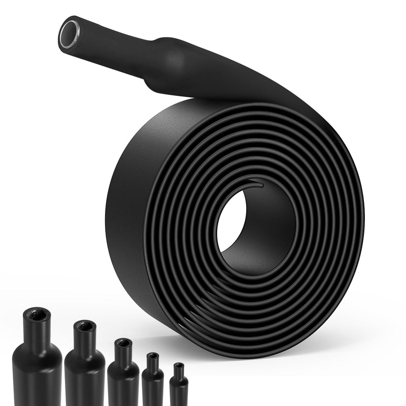 Lsnisni 4:1 heat shrink tubing Ø12/16/20/32/40mm, shrink tubing 2M, shrink tubing with adhesive black (Ø40mm2M) 40mm