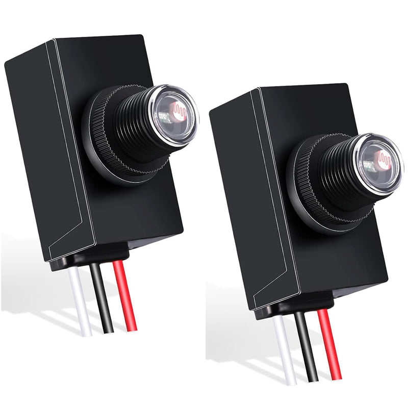 Greluma 2Pcs Dusk to Dawn Sensor Outdoor Lighting 120-277V Photoelectric Switch Photocell Light Sensor for Most Outdoor Lighting Fixtures
