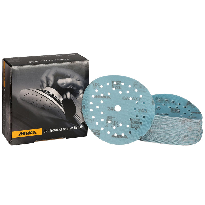 50x MIRKA adhesive sanding disc GALAXY Grip Multifit 125mm K.240 f.HO/metal/lacquer/co. Grain 240