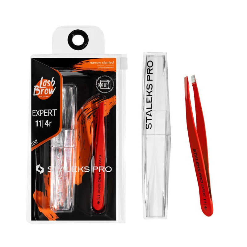 STALEKS PRO Expert 11/4 Precision Stainless Steel Tweezers for Thin or Sparse Eyebrows
