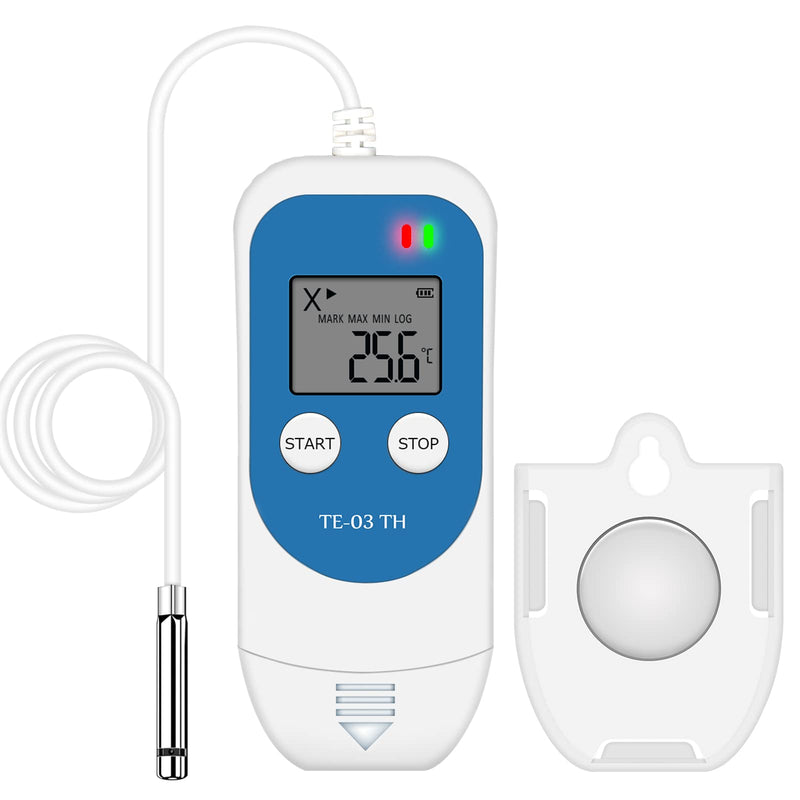 ThermElc TE-03 ETH Temperature Humidity Logger High Precision Digital Probe, Accuracy up to ±0.3°C, Automatic PDF CSV Report, LED Warning Light, Ideal for Pharmaceutical Storage Data Logger TE-03TH 1PCS