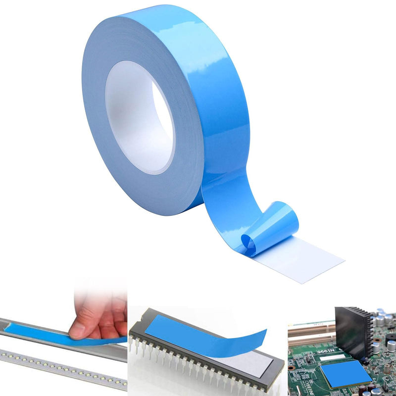 QEEROYO Thermal conductive adhesive tape, thermally conductive double-sided adhesive tape, thermal conductive adhesive tape, thermal adhesive tape, self-adhesive thermal conductive tape, 25m x 20mm