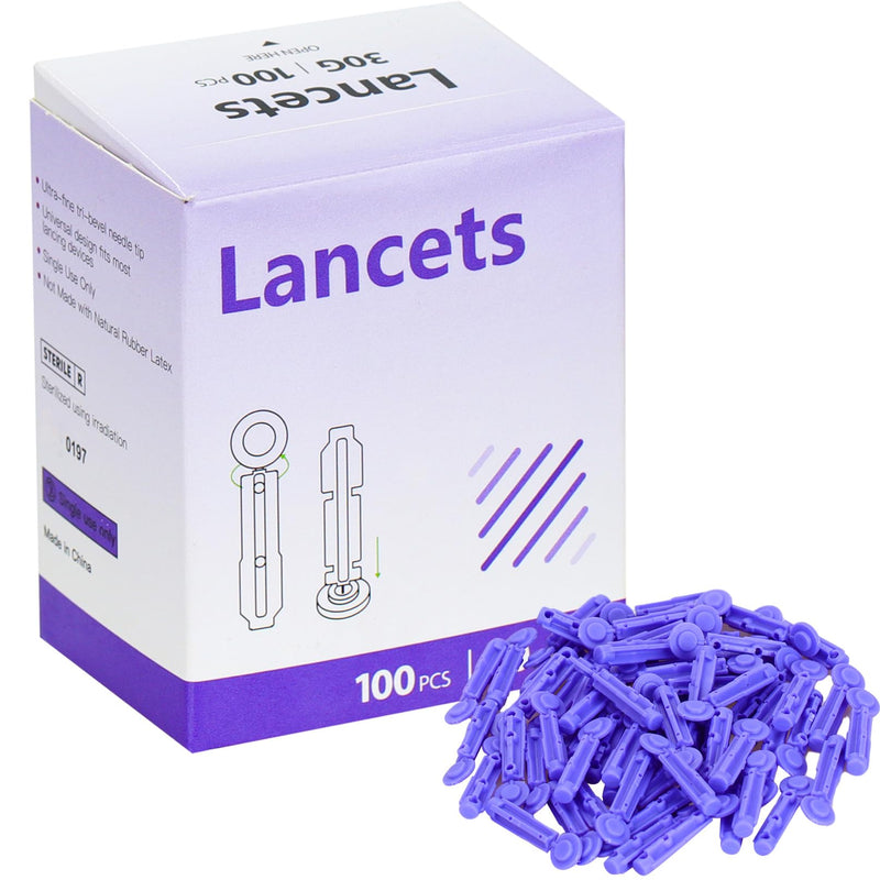 Lancets for Diabetics Blood Lancets Pack of 100 30G Universal Lancets Sterile for Blood Sugar Measurement