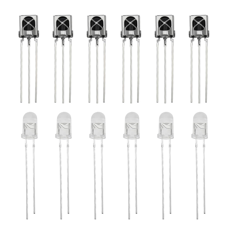 EMSea Pack of 20 Pairs Transmitter Receiver Kit 5mm Infrared Transmitter VS1838B Infrared Receiver for Electronic Devices Phototransistor Communication Devices