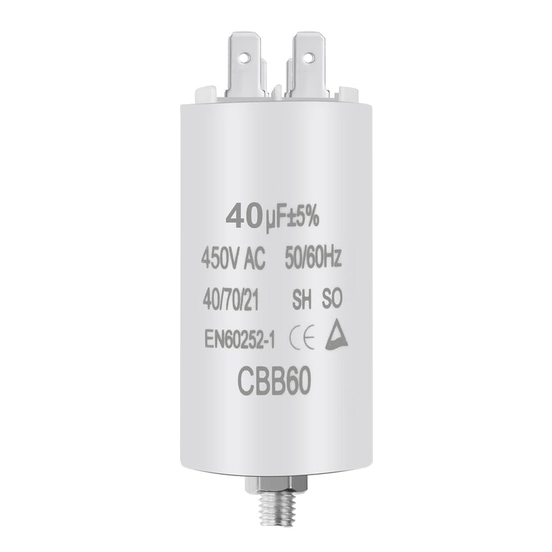 OFFCUP motor capacitor CBB60 starting capacitor 40μF 450V capacitor 40μF 450V CBB60 capacitors plug suitable for electric motors and swimming pool pumps electric motor, 50/60Hz