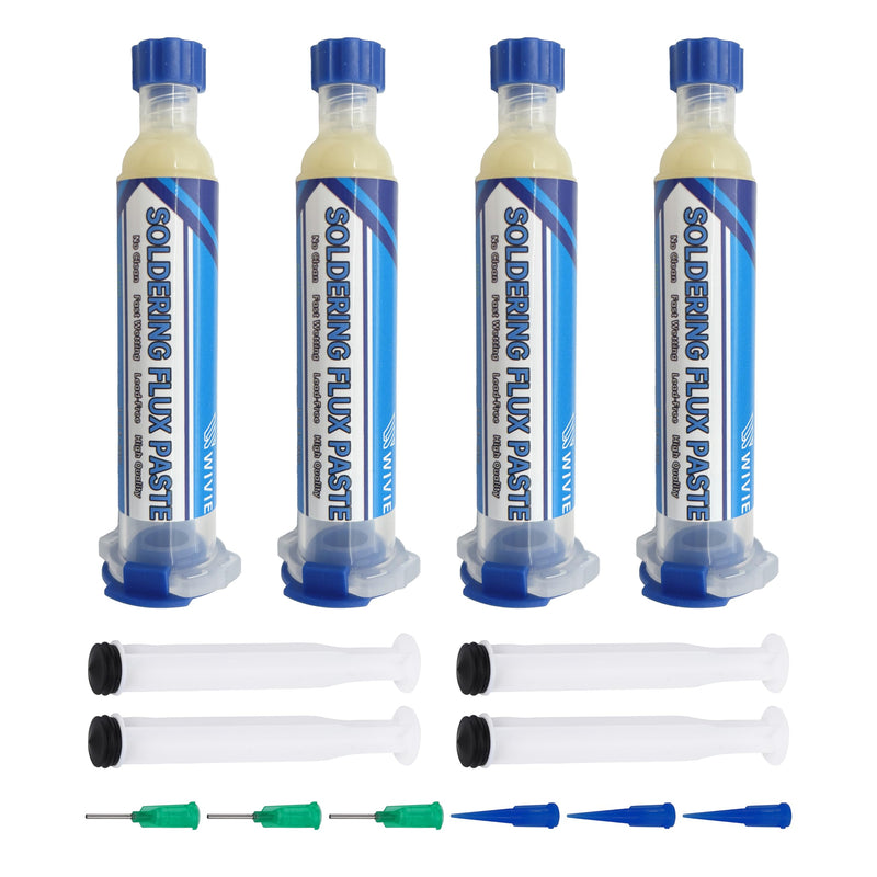 Solder paste flux, lead-free no-clean solder paste flux for SMD/PCB/IC/BGA repair, supplied by WIVIE (4 packs) 4pack