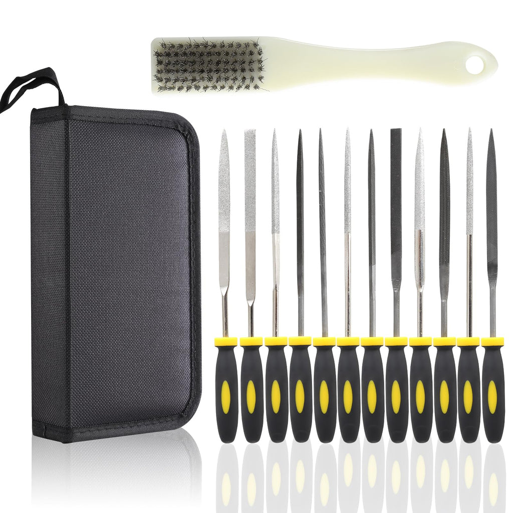 13-piece metal file set for metal and wood, key file set. With wooden file set and metal file set for precise work. Includes diamond files, perfect for workshops and DIY