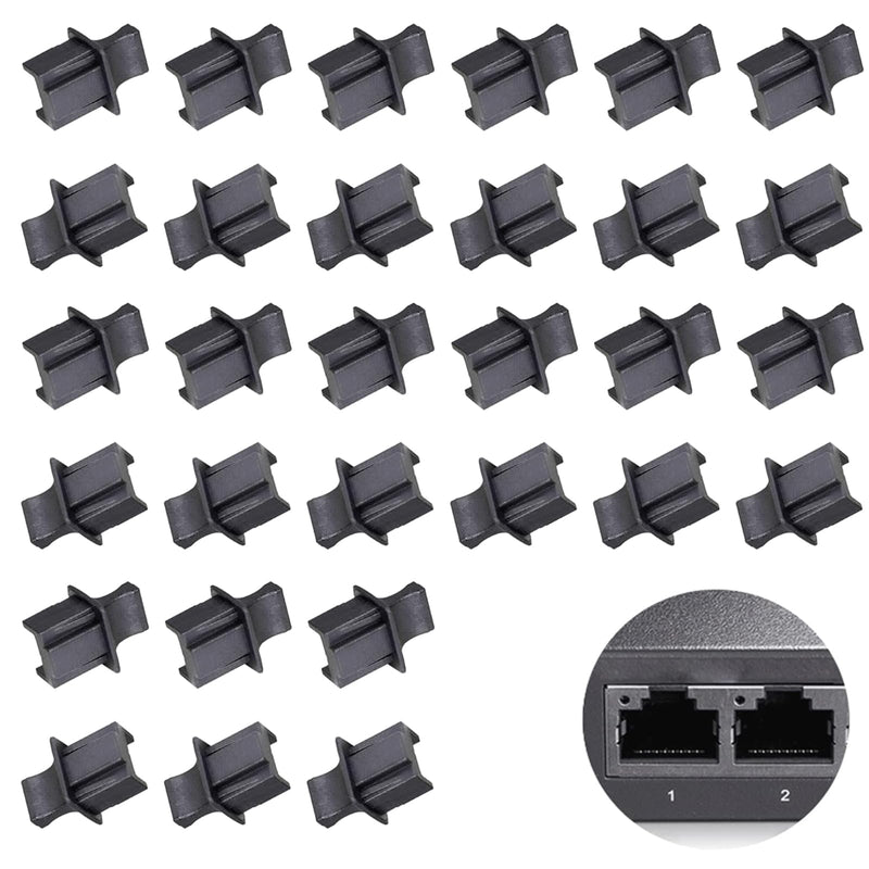Pack of 30 silicone dust protection RJ45 port dust protection RJ45 cover dust protection PC cover dust protection PC, switch, router RJ45 port plug cover, suitable for idle RJ45 port dust protection
