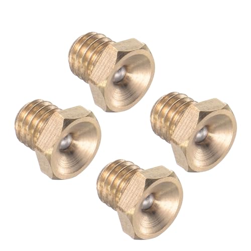 Set of 4 Push Button Grease Nipples Lubricating Oil Cap M6x1 Thread | Hex ball lubricating nipple, for lubrication system