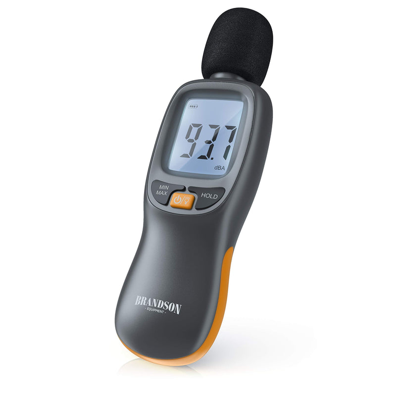 Brandson - calibrated sound level meter - digital portable volume meter - 35dB to 130dB with LCD display with backlight - noise meter - MAX/MIN data storage