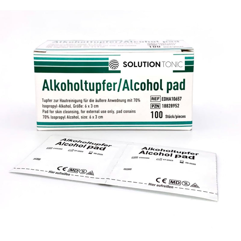 Alcohol Preparation Pads Alcohol Wipes, 70% Isopropyl Alcohol, Pack of 100, First Aid Alcohol Wipes, Individually Wrapped, Alcohol Wipes for General Cleaning, 2 Ply, Surgical Alcohol Wipes