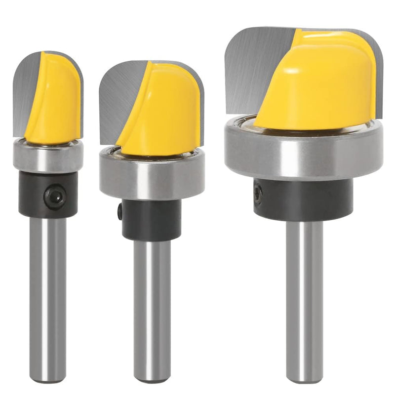 Set of 3 Bowl and Tray Template Milling Cutter Bit, 8 mm Round Cutter Router Bits, Chamfer Cutter for Cutting Tool, Woodworking Shaker Cutter Tools