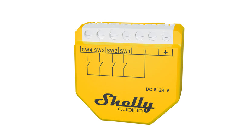 Shelly Qubino Wave i4 DC | Z-Wave 800 Series 4-Digital Input Control for Advanced Action Control Low Power Consumption | Home automation | Repeater Extended Network