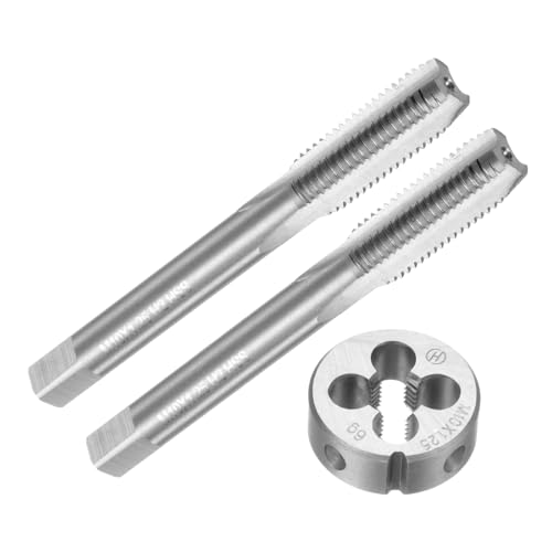 QUARKZMAN Tap and Die Set M10 x 1.25 Set of 2 Machine Taps / 1 x Die Set | For thread and thread cutting, for repairing nuts, taps, round die